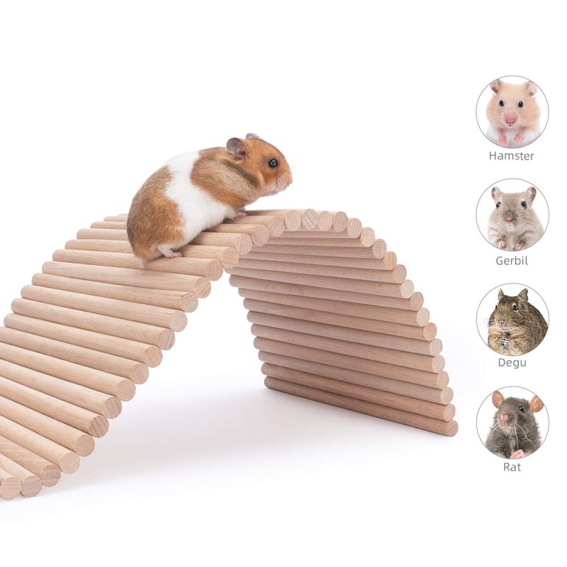 Niteangel Hamster Climbing Ladder Wooden Suspension Bridge for Guinea Pigs Rats Hedgehog Gerbils Mouse Sugar Glider and Other Small Animals (Large) - Image 4